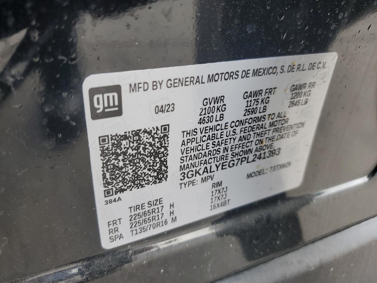 2023 GMC Terrain At4 VIN: 3GKALYEG7PL241393 Lot: 69400754