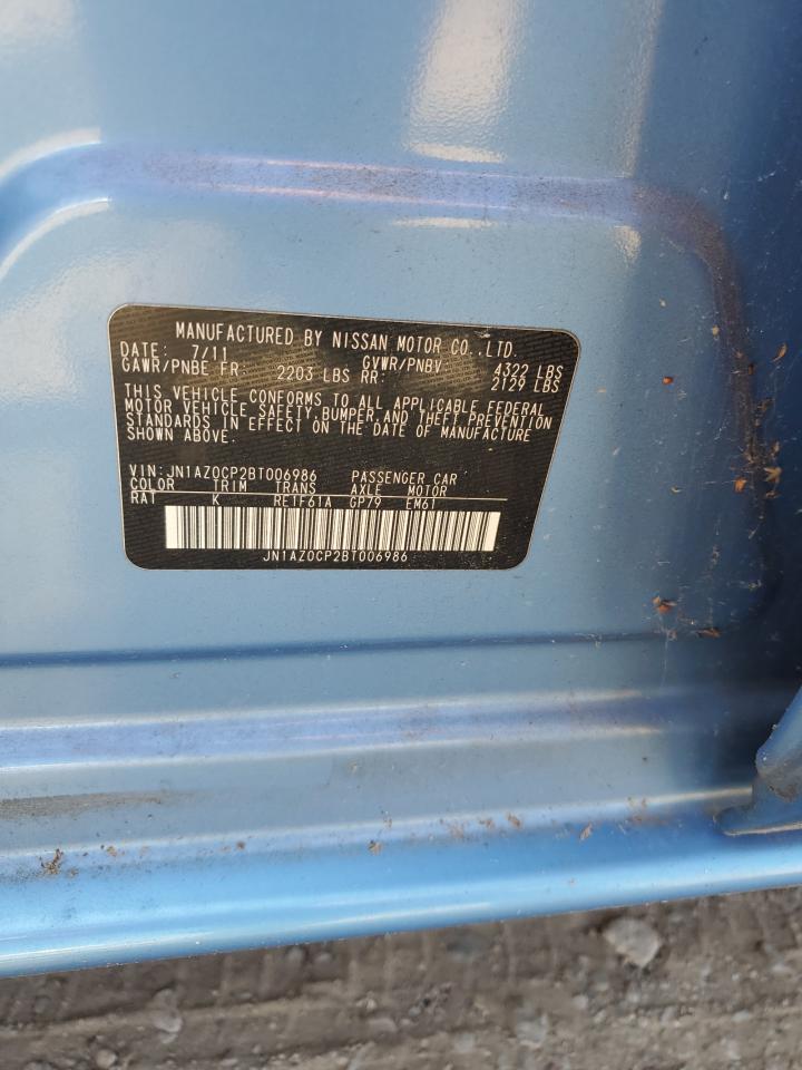 2011 Nissan Leaf Sv VIN: JN1AZ0CP2BT006986 Lot: 66468914