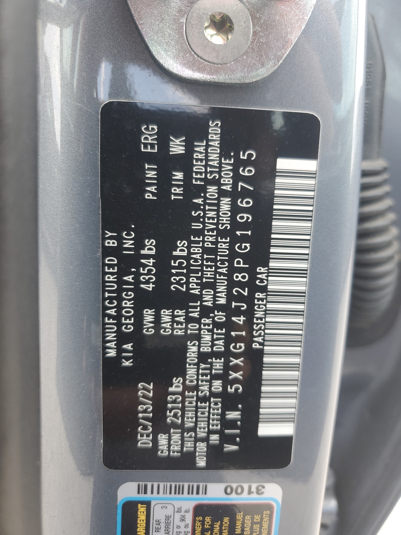 5XXG14J28PG196765 2023 Kia K5 Lxs