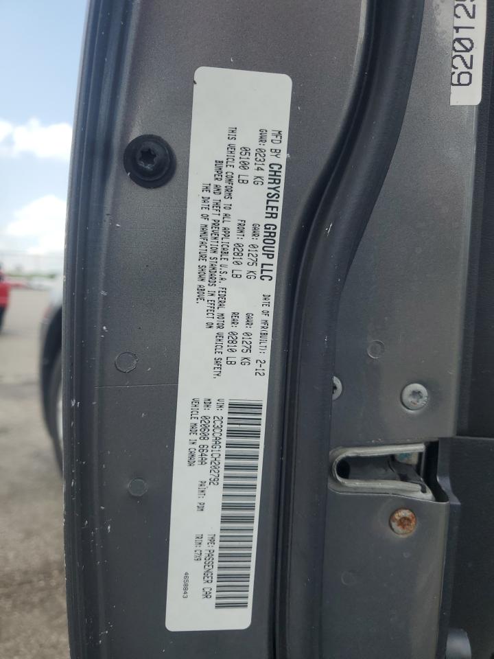 2012 Chrysler 300 VIN: 2C3CCAAG1CH202792 Lot: 66306664