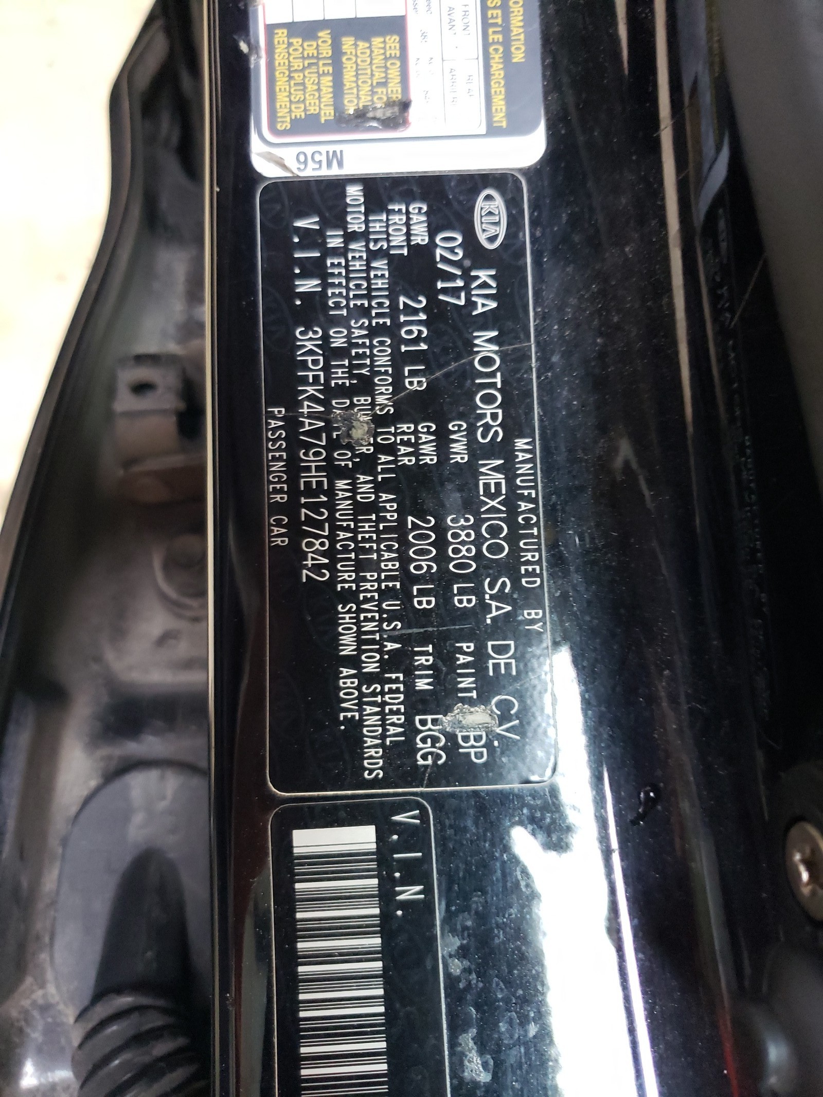 3KPFK4A79HE127842 2017 Kia Forte Lx