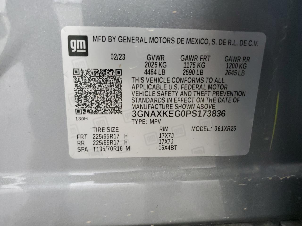 3GNAXKEG0PS173836 2023 CHEVROLET EQUINOX - Image 13