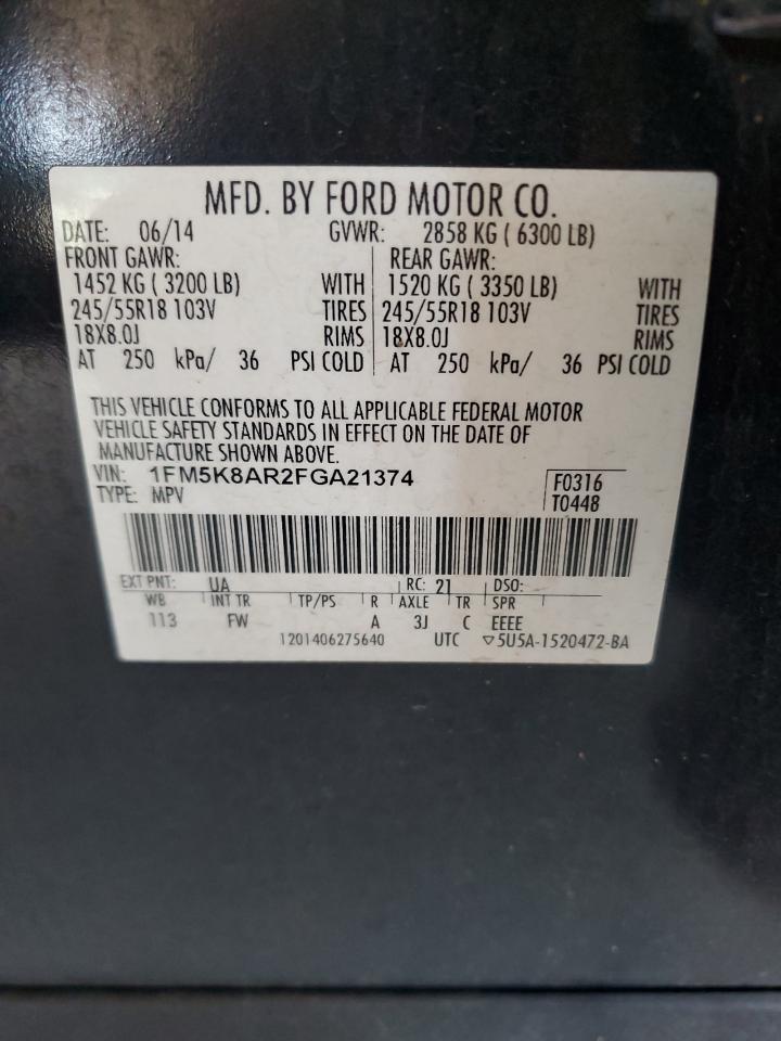 1FM5K8AR2FGA21374 2015 FORD EXPLORER - Image 13