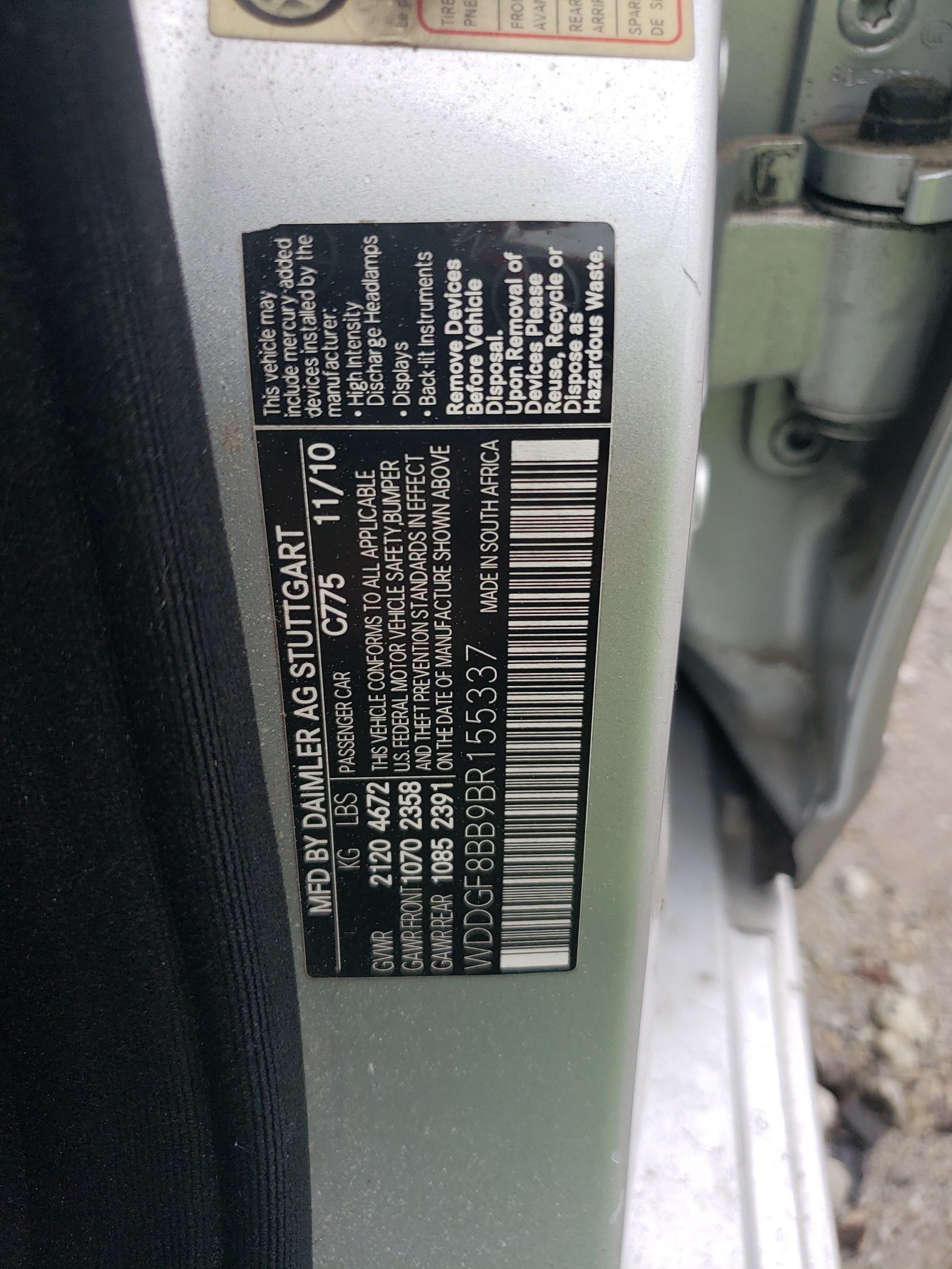 WDDGF8BB9BR155337 2011 Mercedes-Benz C 300 4Matic