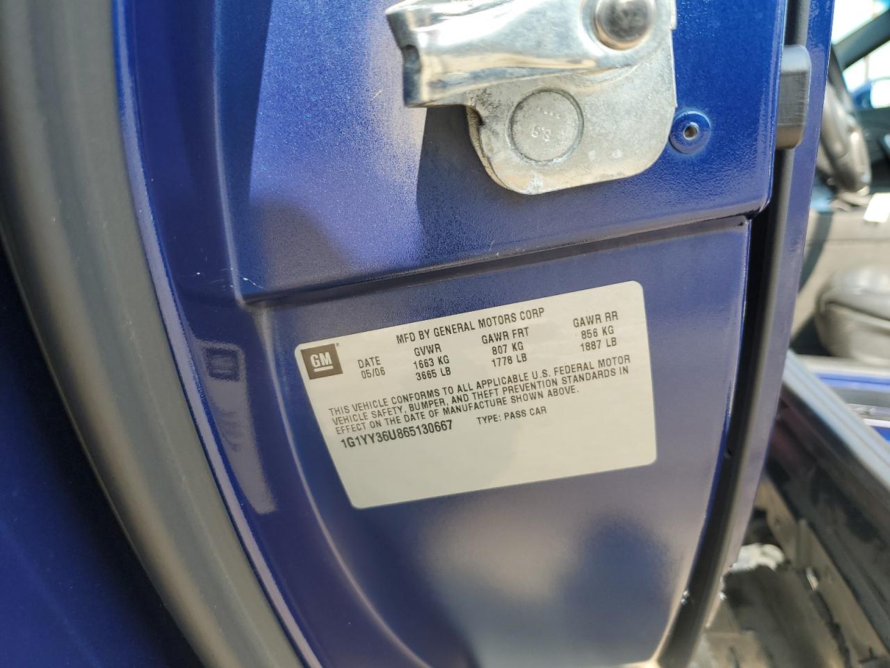 2006 Chevrolet Corvette VIN: 1G1YY36U865130667 Lot: 66759334