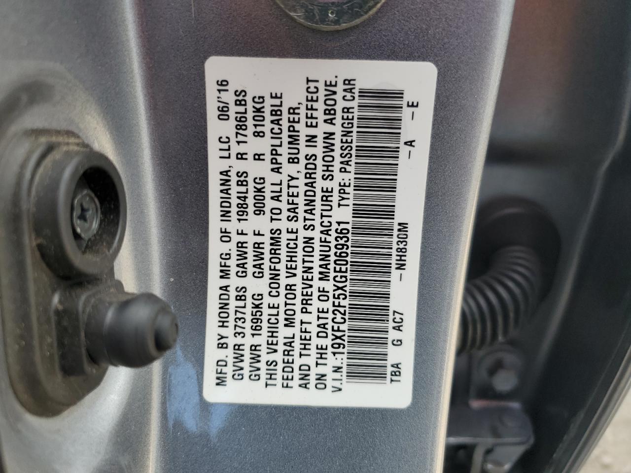 19XFC2F5XGE069361 2016 HONDA CIVIC - Image 14