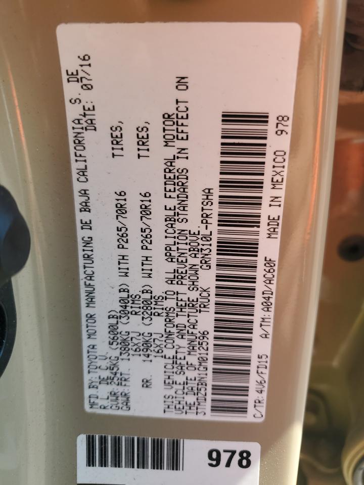 2016 Toyota Tacoma Double Cab VIN: 3TMDZ5BN1GM012596 Lot: 66149804