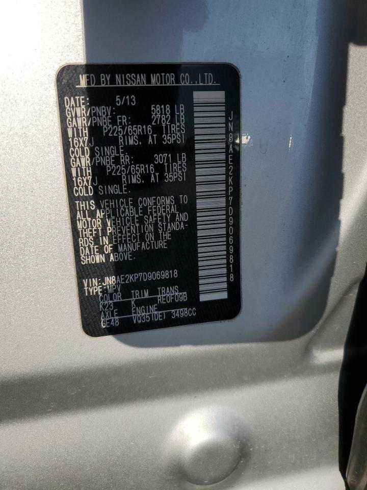 JN8AE2KP7D9069818 2013 Nissan Quest S