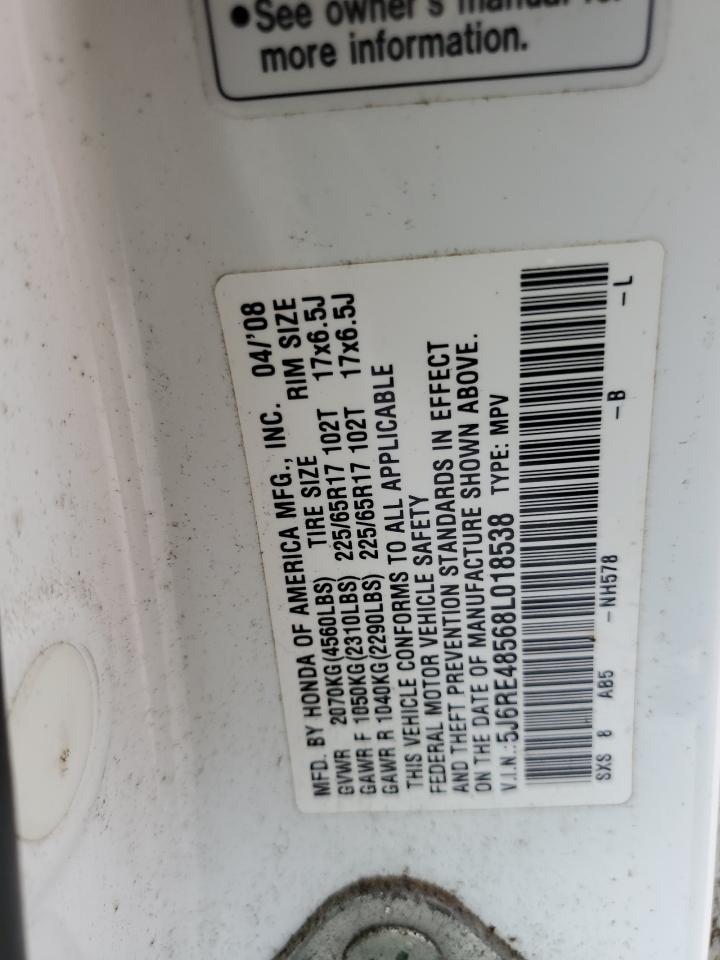 2008 Honda Cr-V Ex VIN: 5J6RE48568L018538 Lot: 67670524