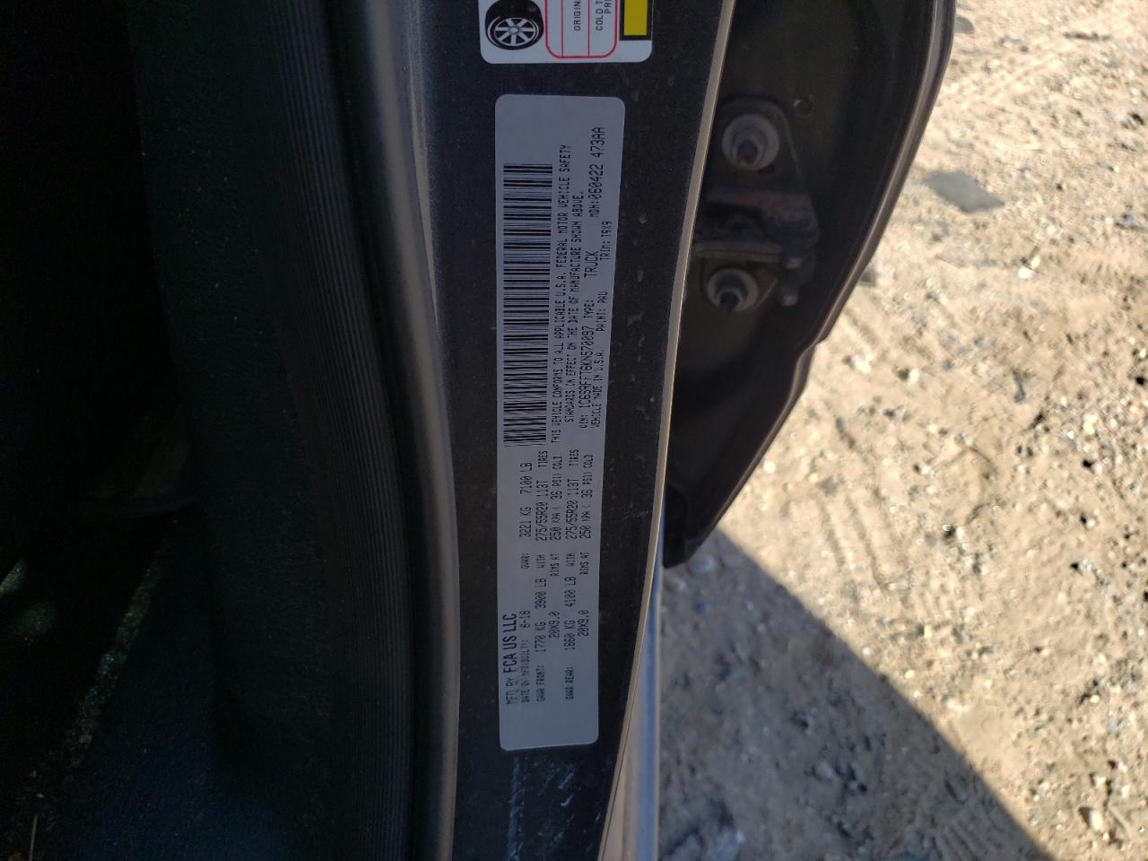 2019 Ram 1500 Big Horn/Lone Star VIN: 1C6SRFFT6KN570097 Lot: 64406754