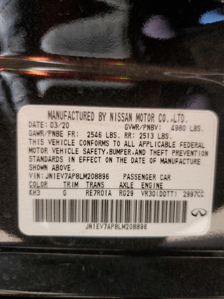 JN1EV7AP8LM208896 2020 Infiniti Q50 Pure