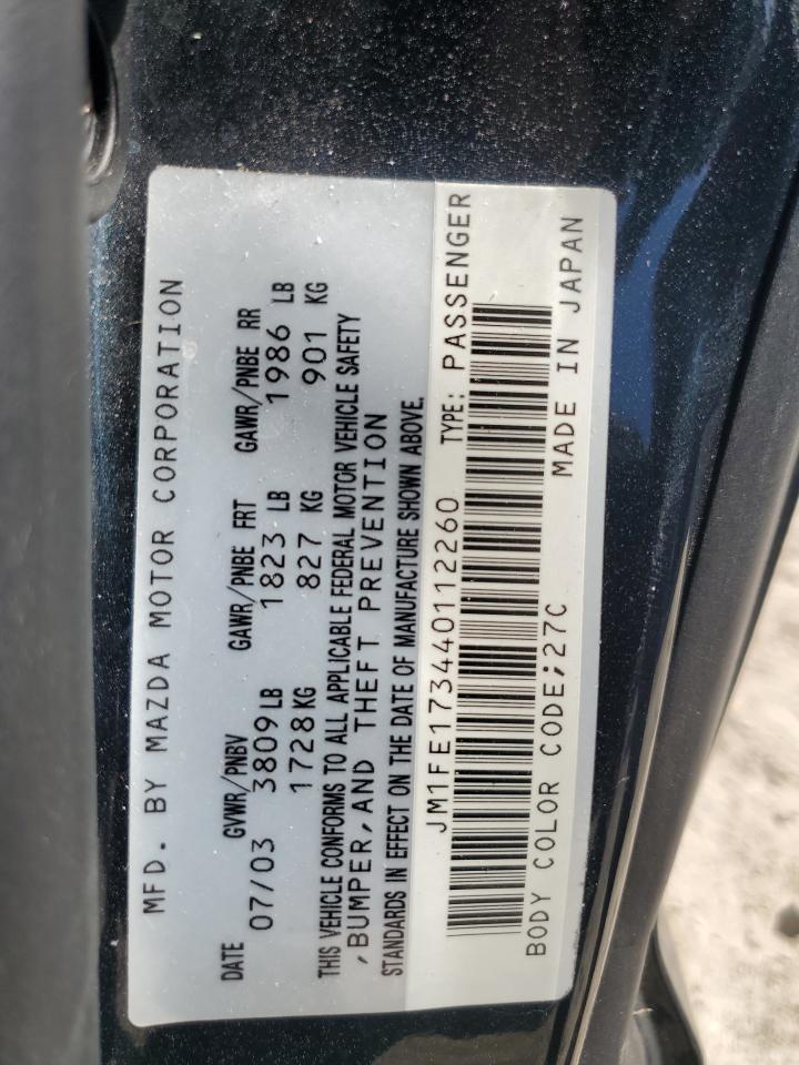 2004 Mazda Rx8 VIN: JM1FE173440112260 Lot: 67186684