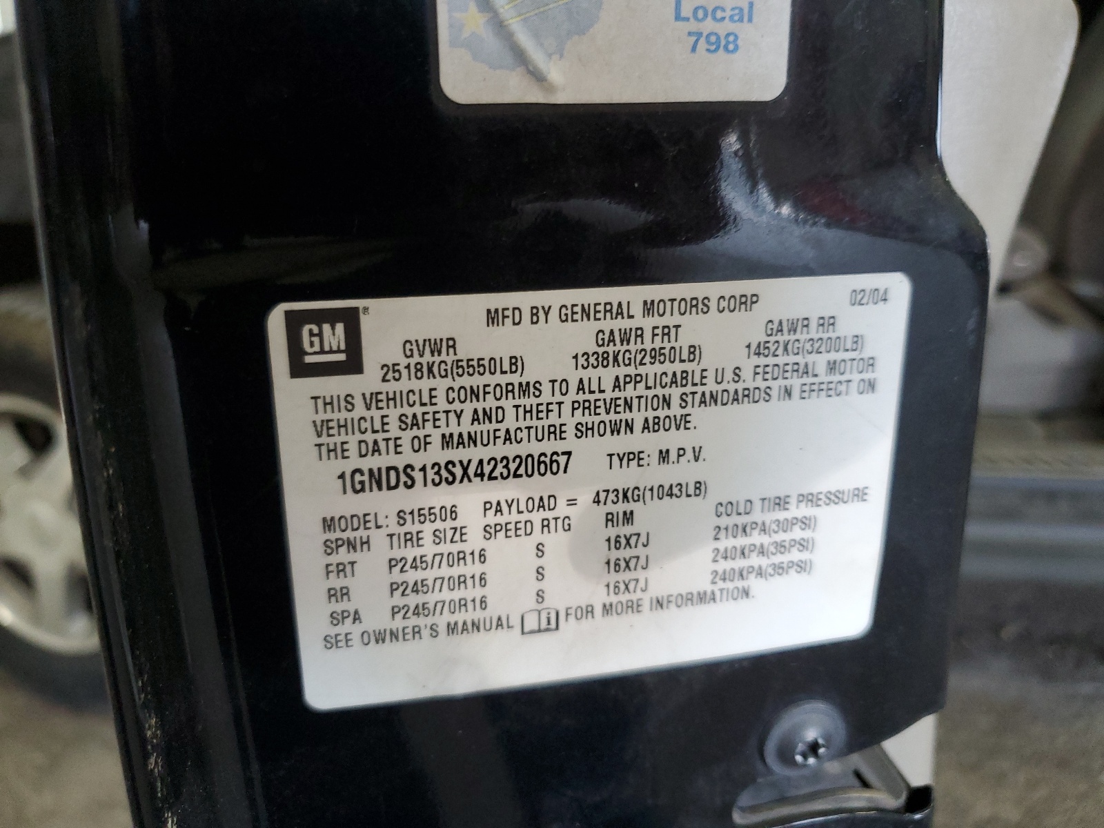 1GNDS13SX42320667 2004 Chevrolet Trailblazer Ls