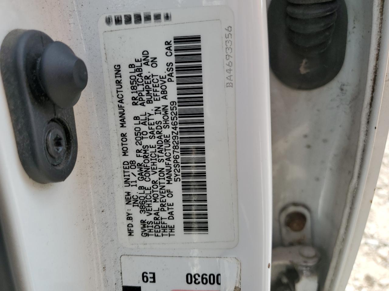 5Y2SP67829Z465259 2009 Pontiac Vibe