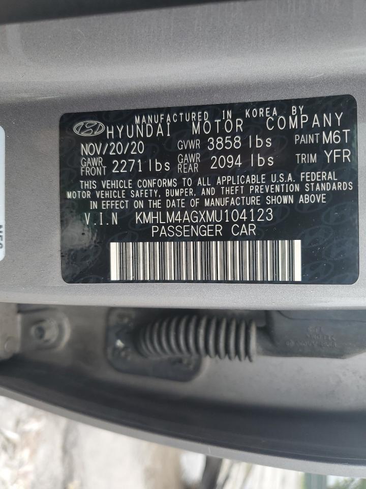 2021 Hyundai Elantra Sel VIN: KMHLM4AGXMU104123 Lot: 66691844