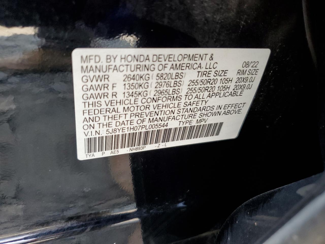 5J8YE1H07PL005544 2023 Acura Mdx A-Spec