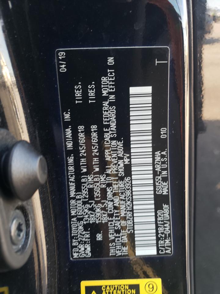 5TDBZRFH2KS983926 2019 TOYOTA HIGHLANDER - Image 13