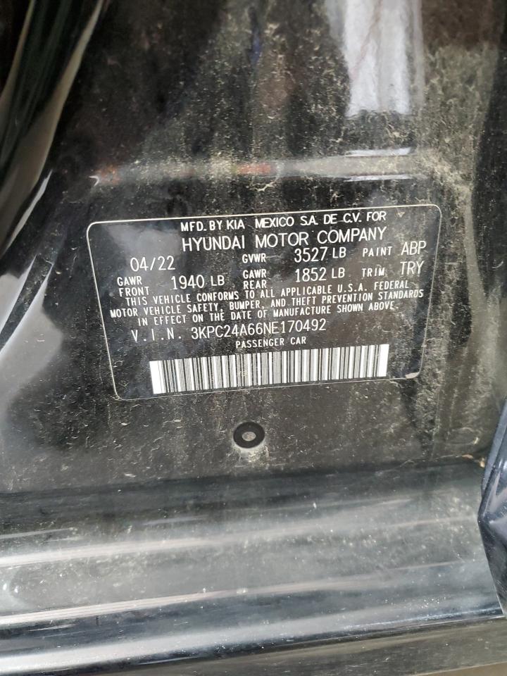 3KPC24A66NE170492 2022 HYUNDAI ACCENT - Image 12