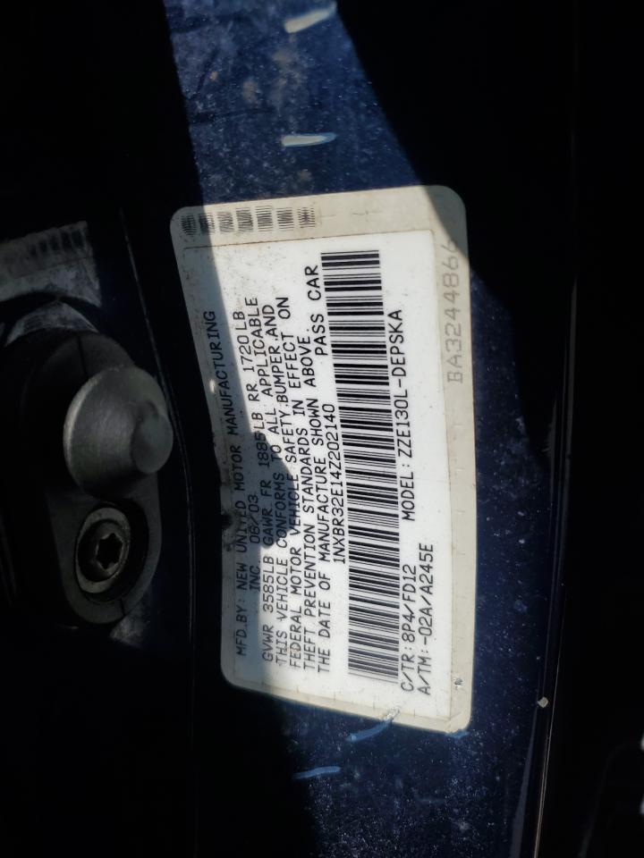 2004 Toyota Corolla Ce VIN: 1NXBR32E14Z202140 Lot: 67208714