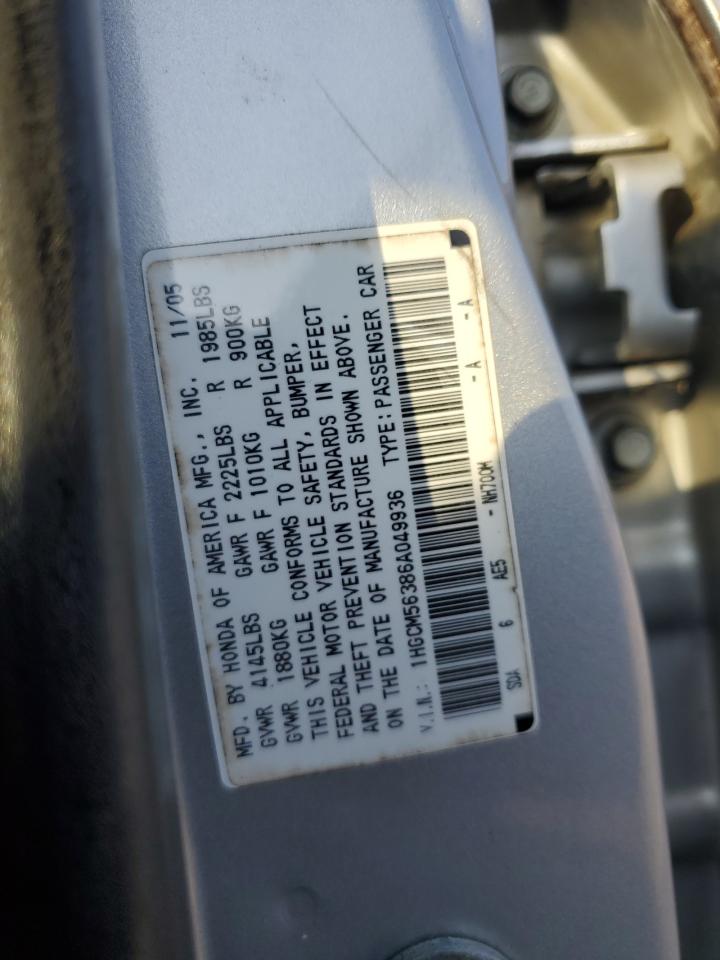 1HGCM56386A049936 2006 Honda Accord Se