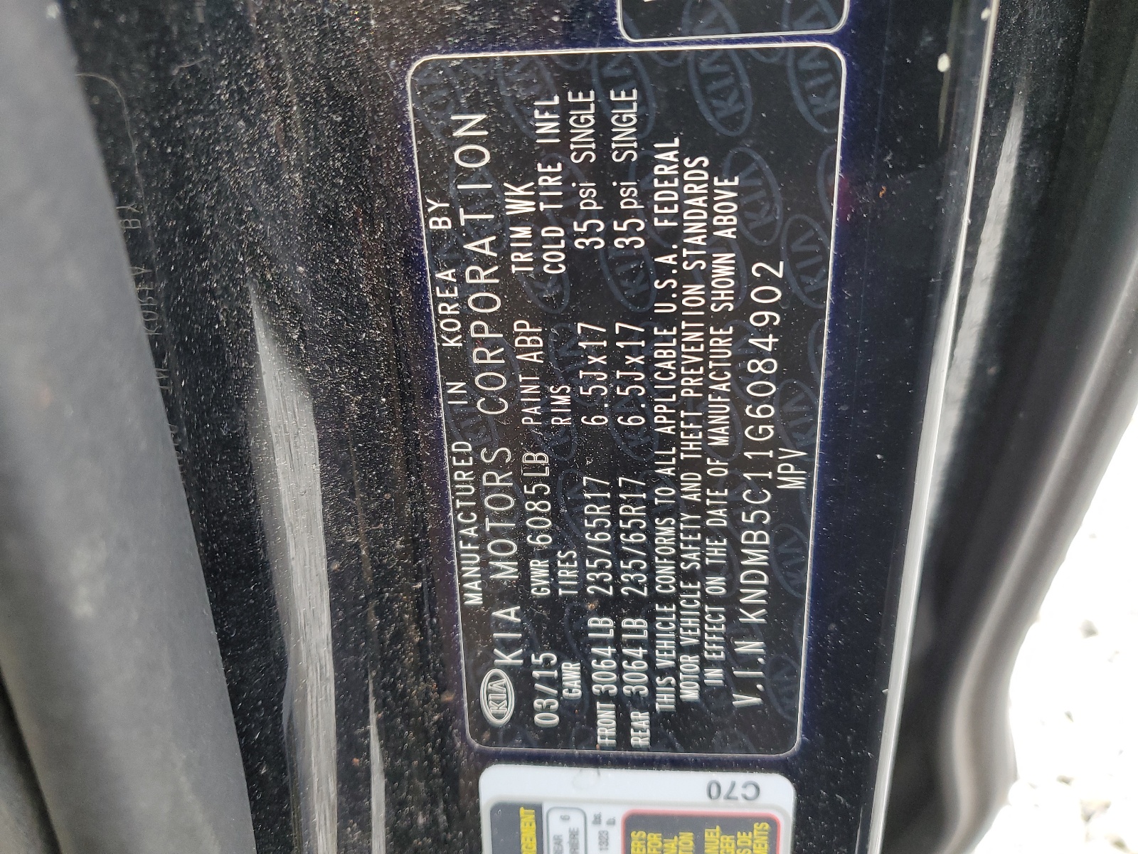 2016 Kia Sedona Lx vin: KNDMB5C11G6084902