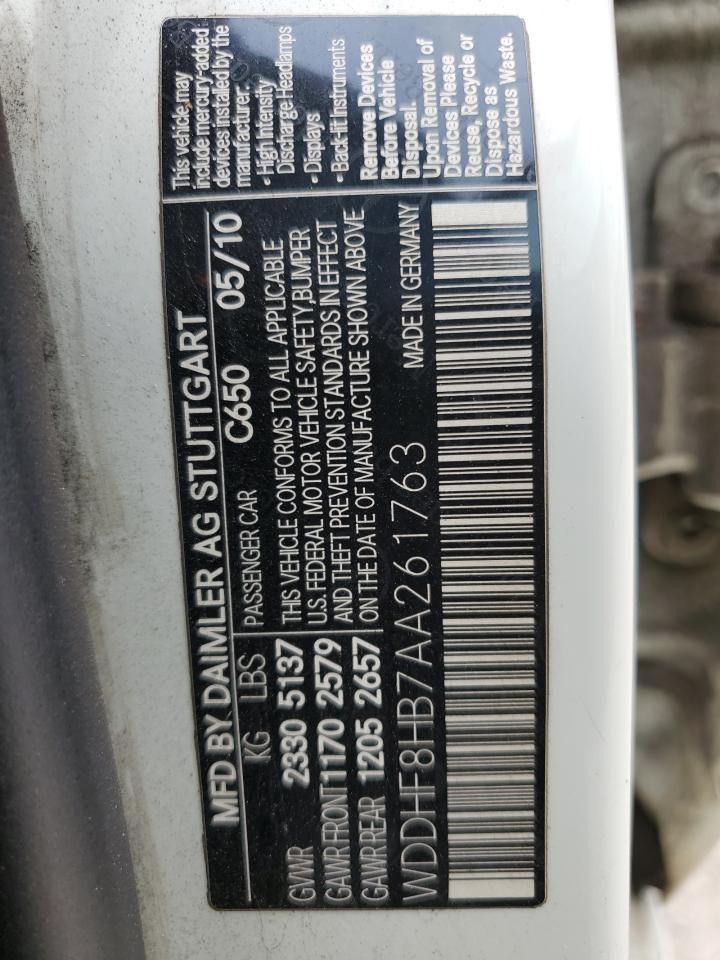 2010 Mercedes-Benz E 350 4Matic VIN: WDDHF8HB7AA261763 Lot: 68451594