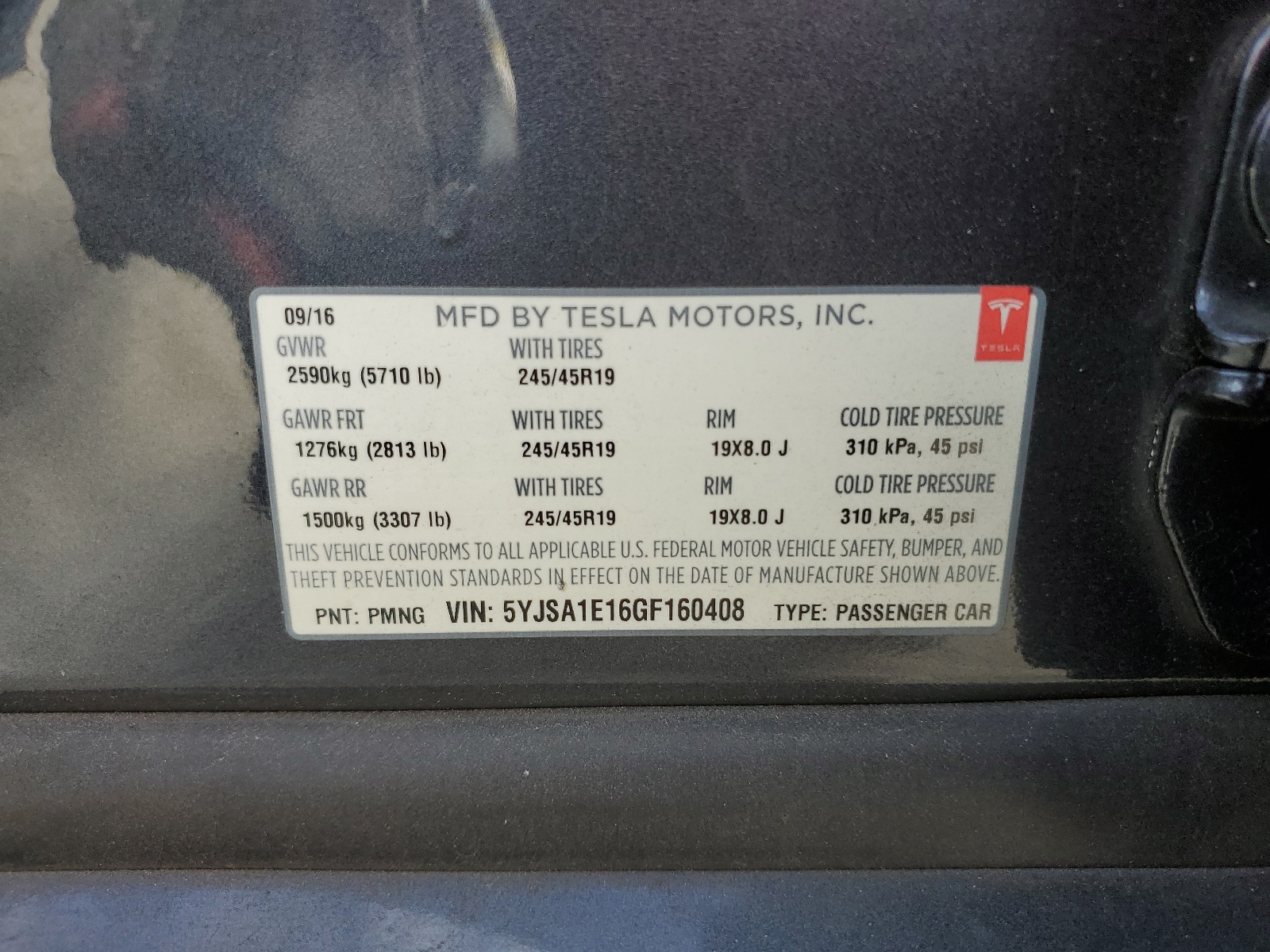 5YJSA1E16GF160408 2016 Tesla Model S