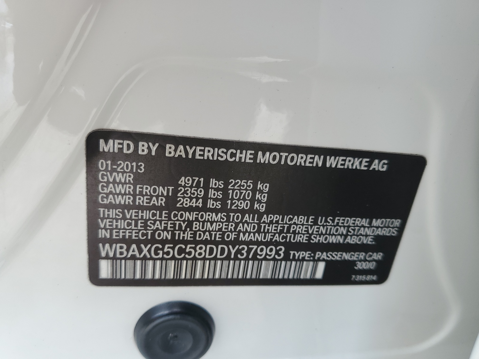 WBAXG5C58DDY37993 2013 BMW 528 I