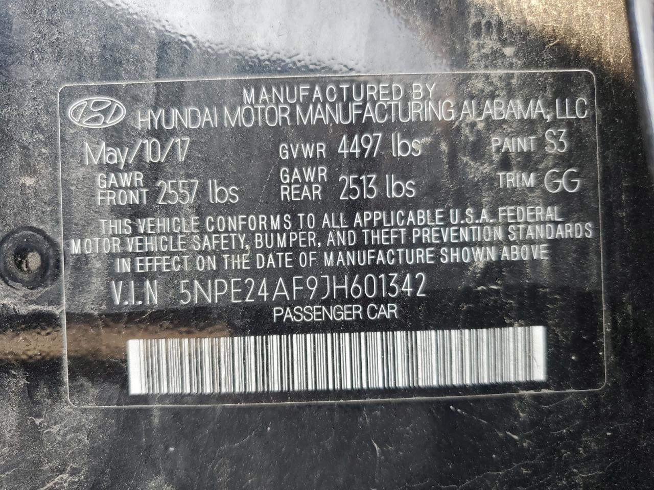 5NPE24AF9JH601342 2018 HYUNDAI SONATA - Image 12