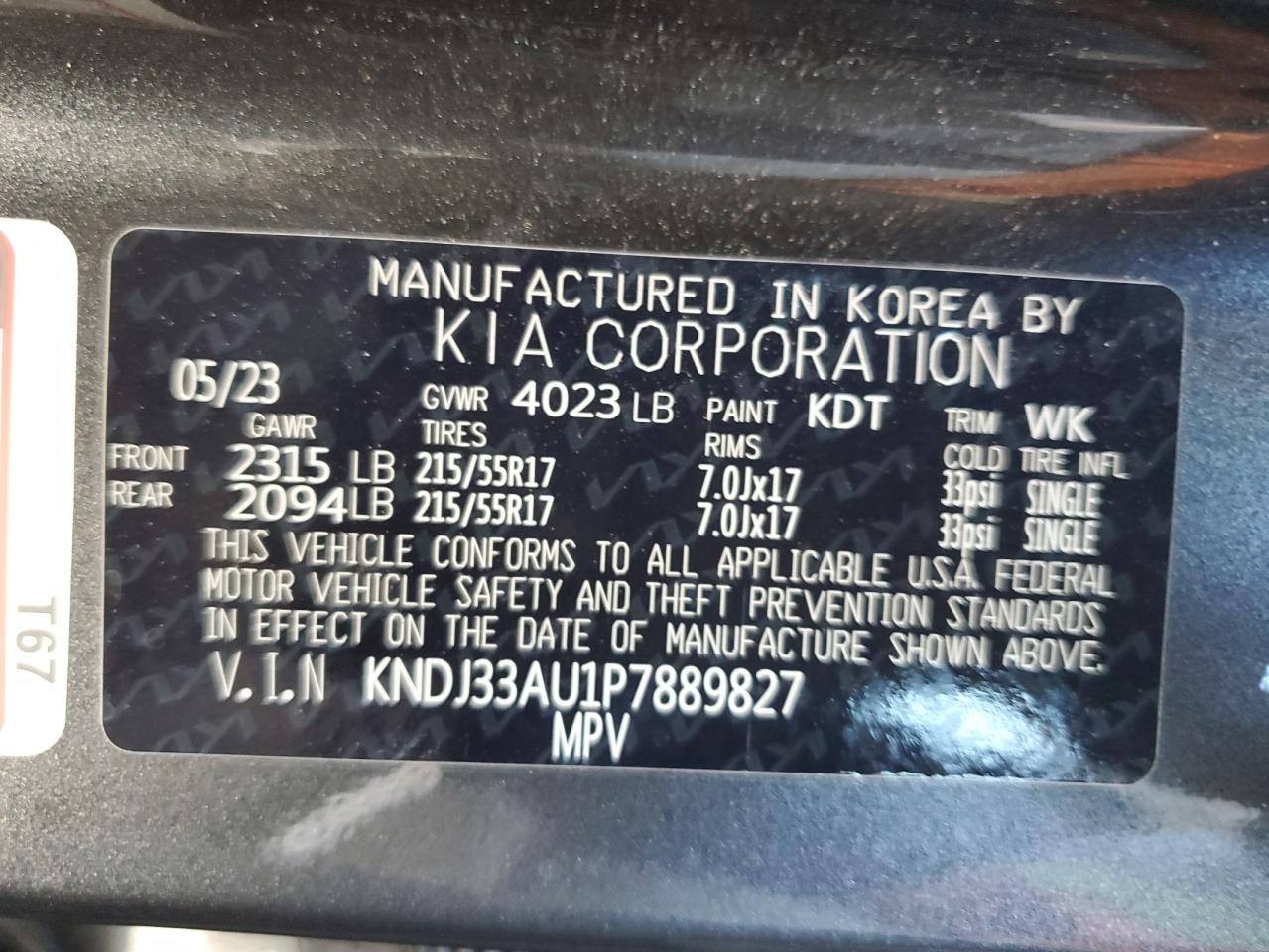 KNDJ33AU1P7889827 2023 Kia Soul Ex