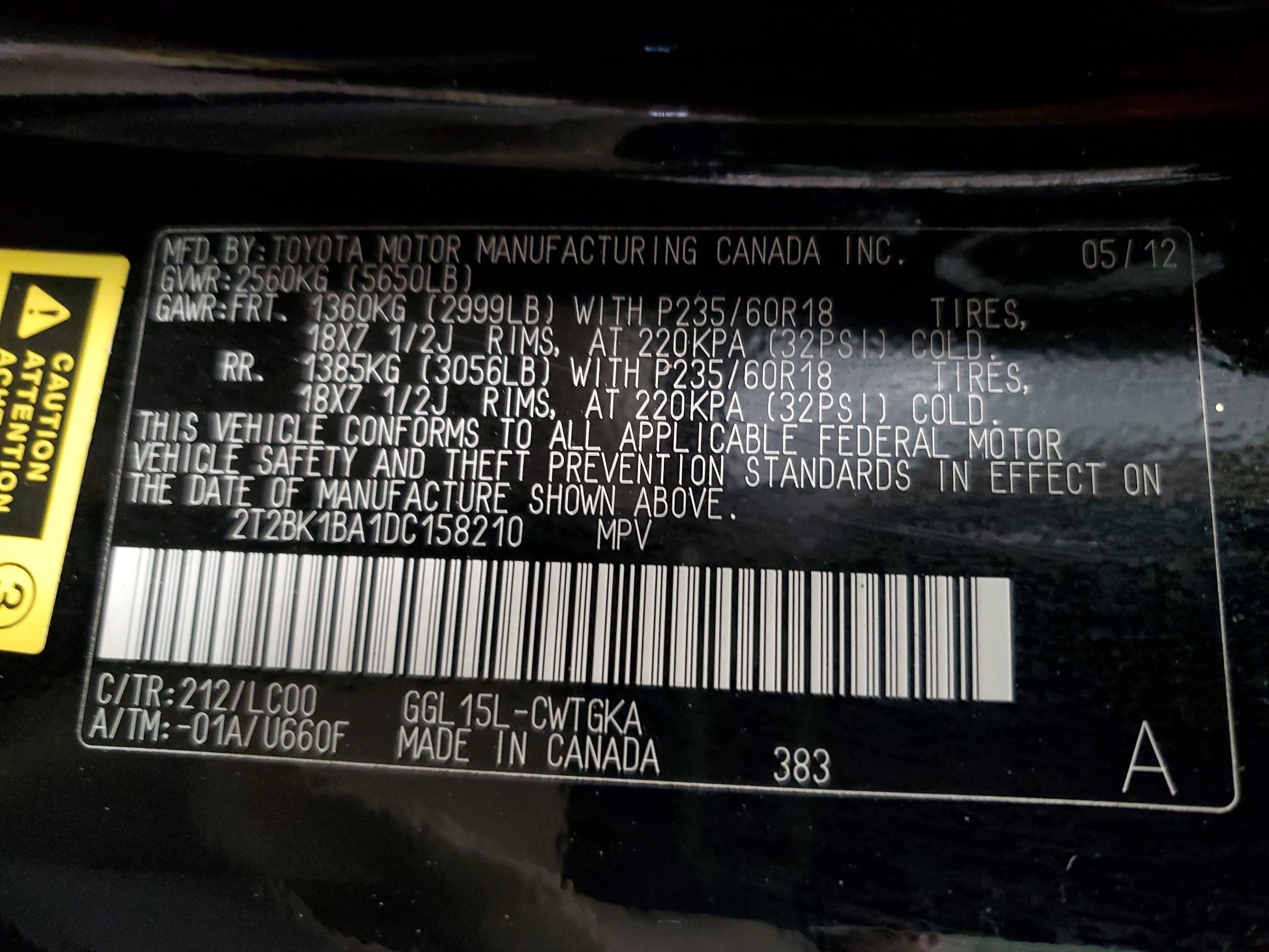 2T2BK1BA1DC158210 2013 Lexus Rx 350 Base