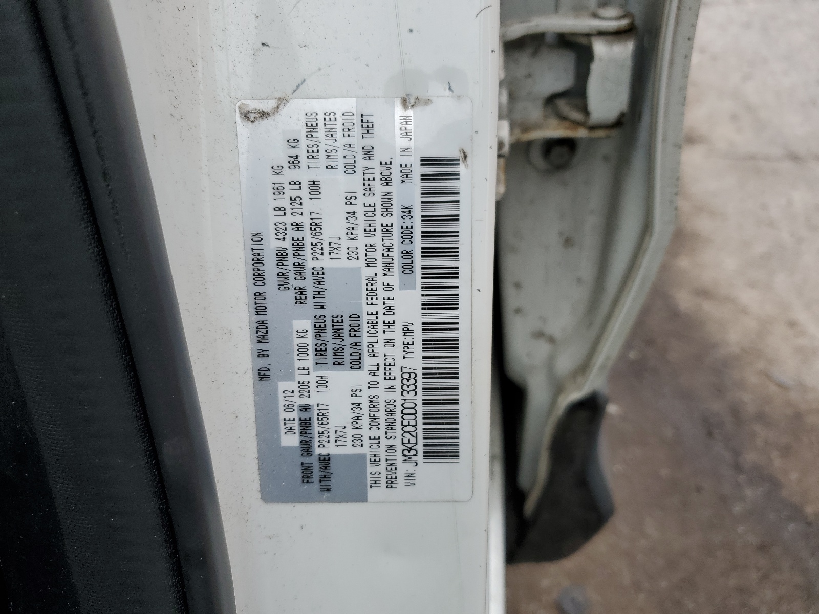 JM3KE2CE0D0133397 2013 Mazda Cx-5 Touring