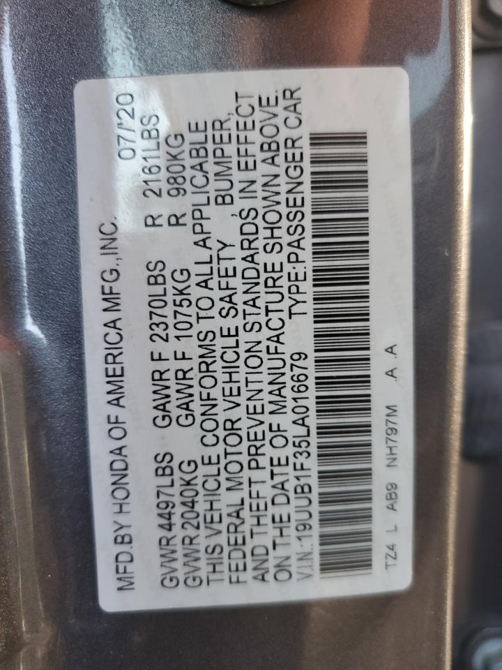 19UUB1F35LA016679 2020 Acura Tlx