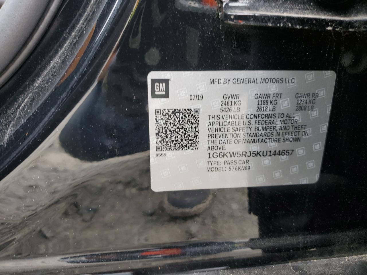 1G6KW5RJ5KU144657 2019 Cadillac Ct6-V