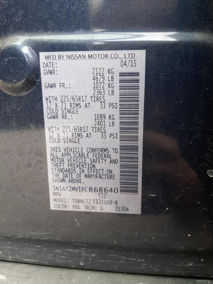 VIN 5N1AT2MV1FC868640 2015 NISSAN ROGUE no.12