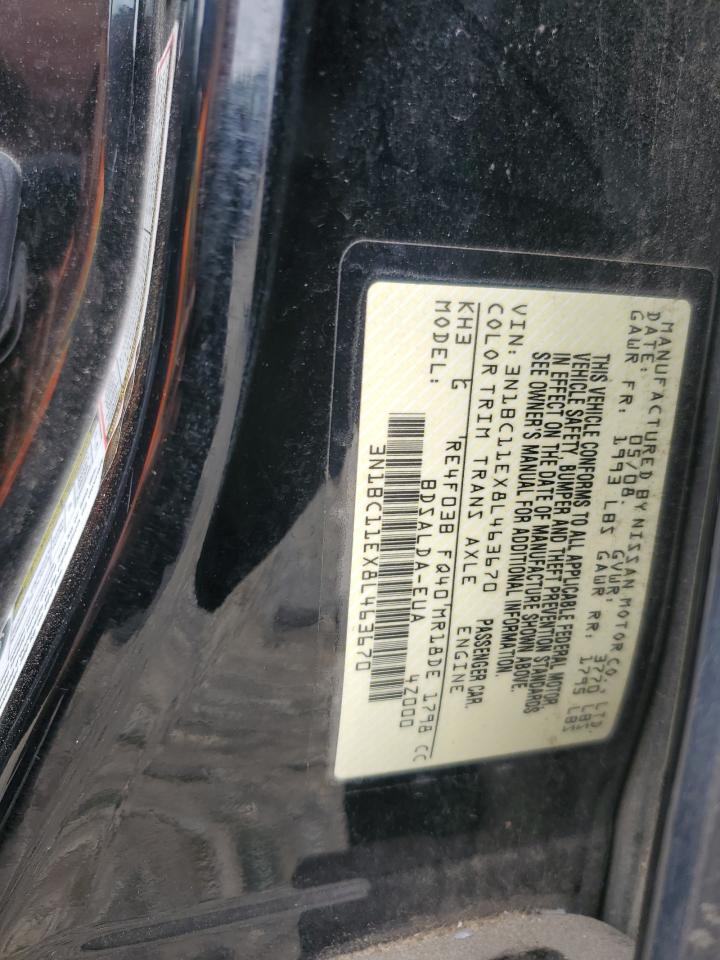 2008 Nissan Versa S VIN: 3N1BC11EX8L463670 Lot: 65842594