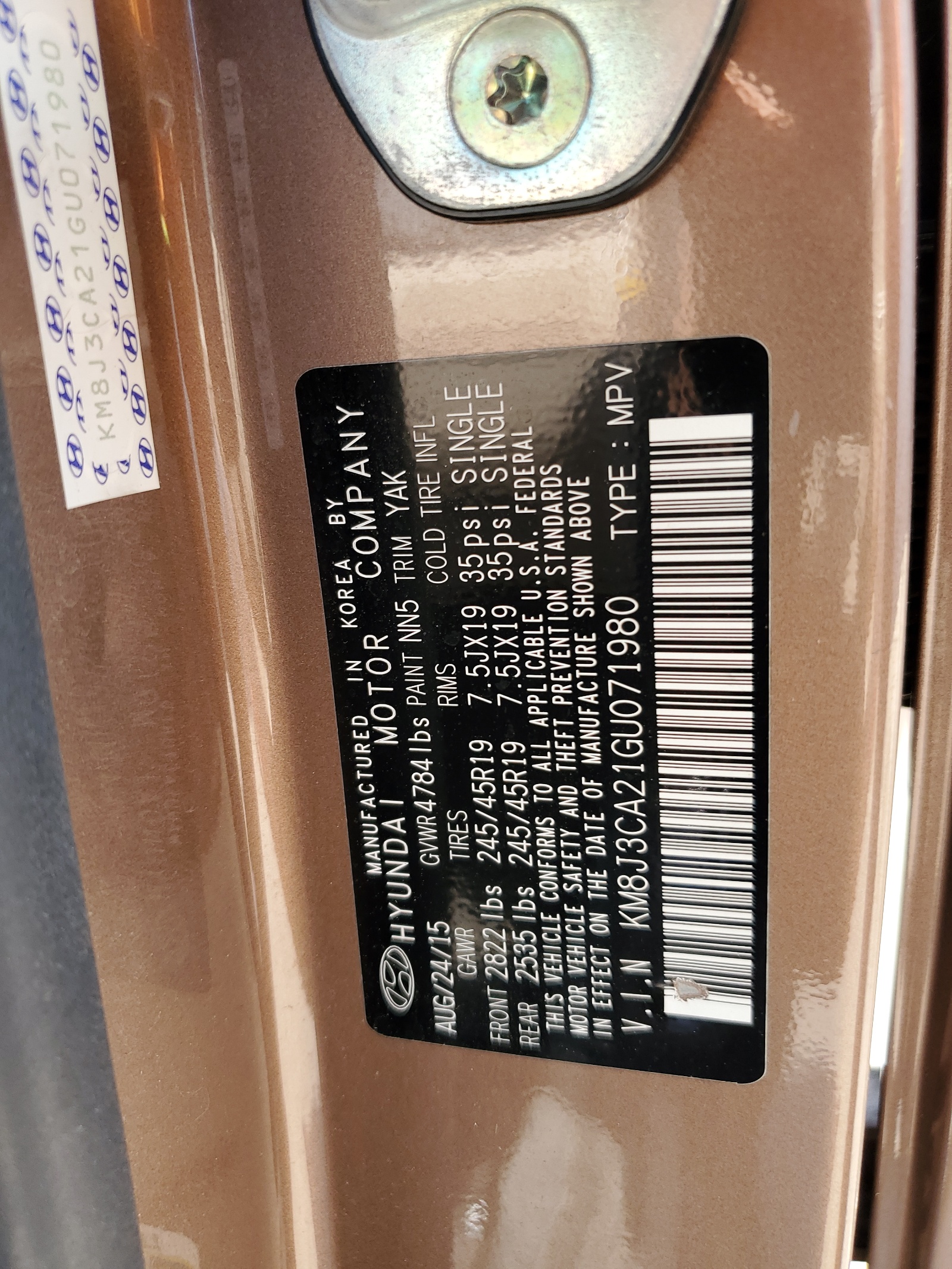 KM8J3CA21GU071980 2016 Hyundai Tucson Limited