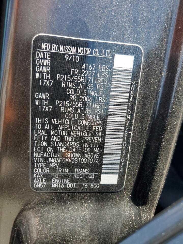 2011 Nissan Juke S VIN: JN8AF5MV2BT007074 Lot: 67330024