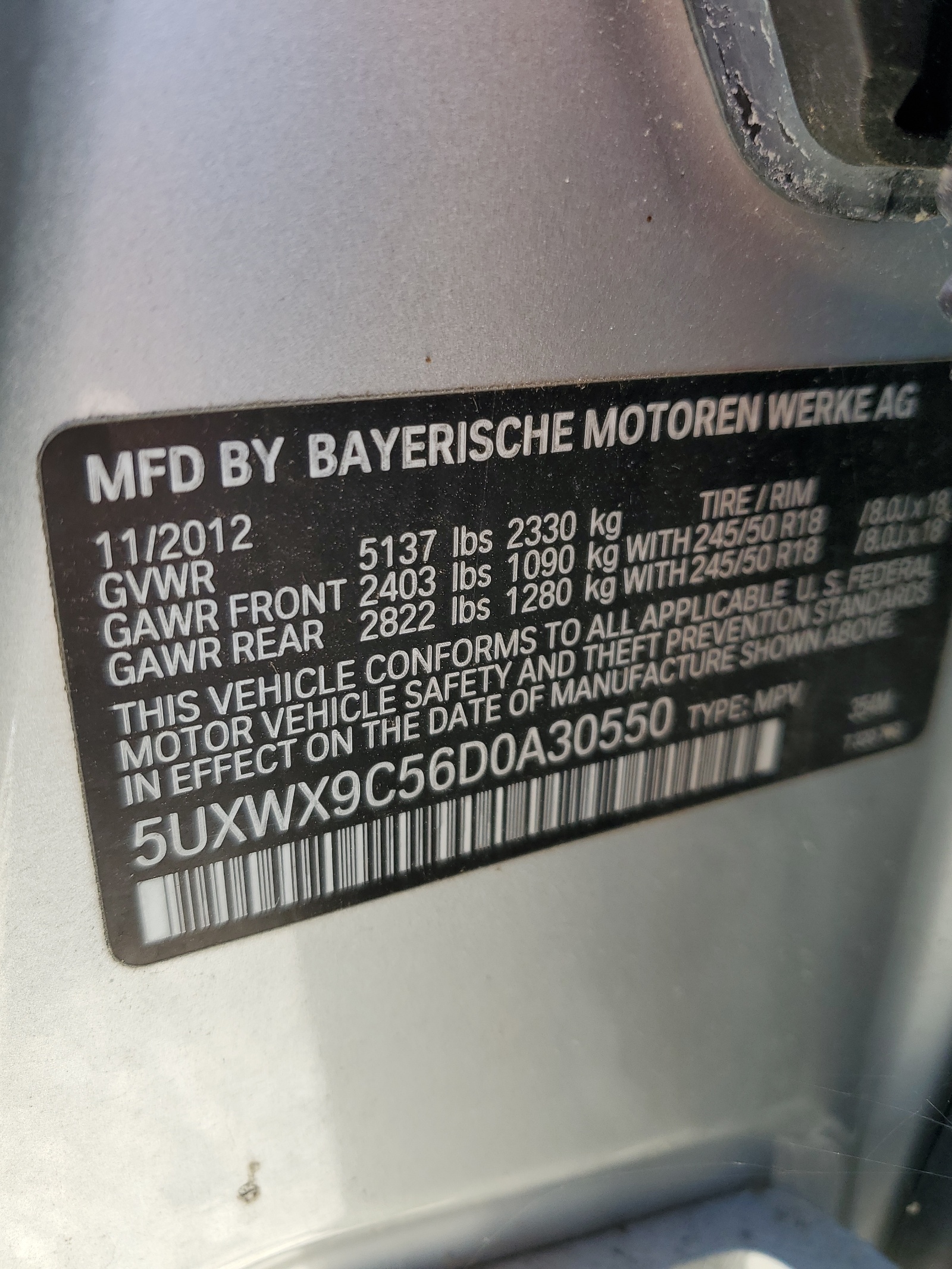 5UXWX9C56D0A30550 2013 BMW X3 xDrive28I