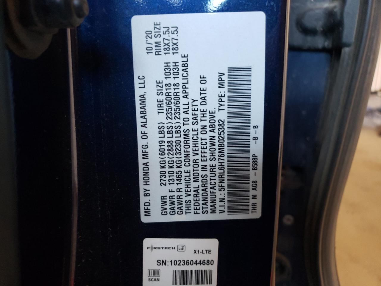 2021 Honda Odyssey Exl VIN: 5FNRL6H76MB025382 Lot: 69485774