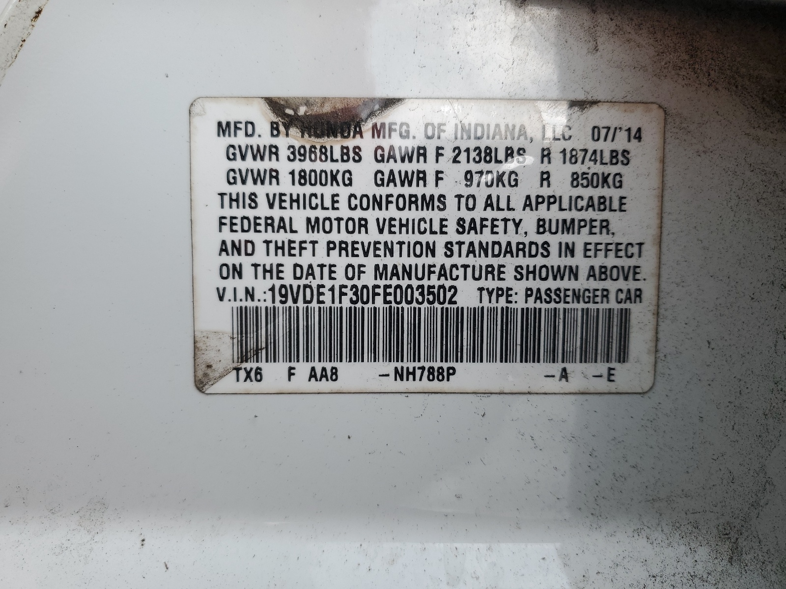 19VDE1F30FE003502 2015 Acura Ilx 20