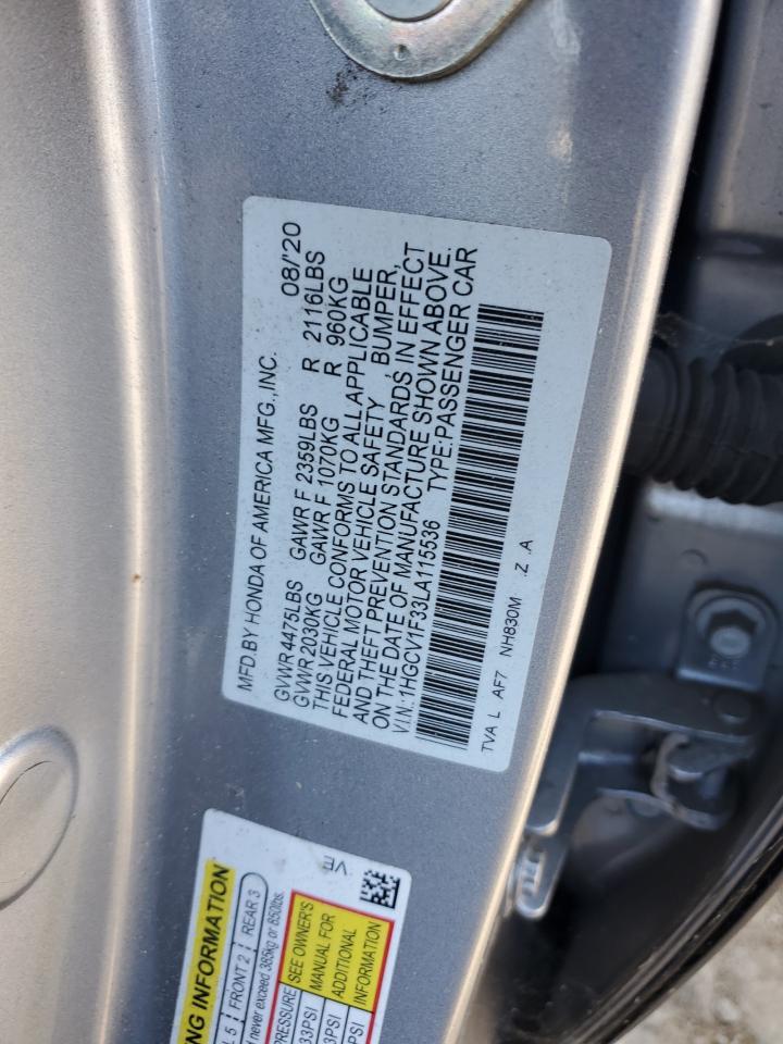 1HGCV1F33LA115536 Honda Accord SPO 12