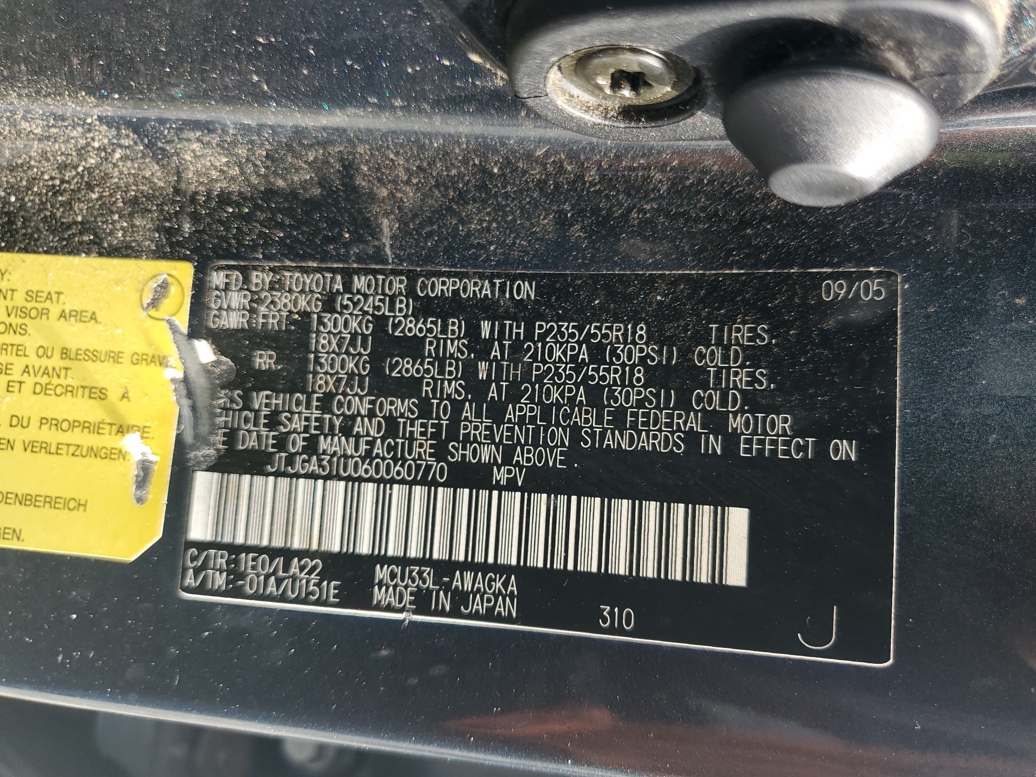 JTJGA31U060060770 2006 Lexus Rx 330