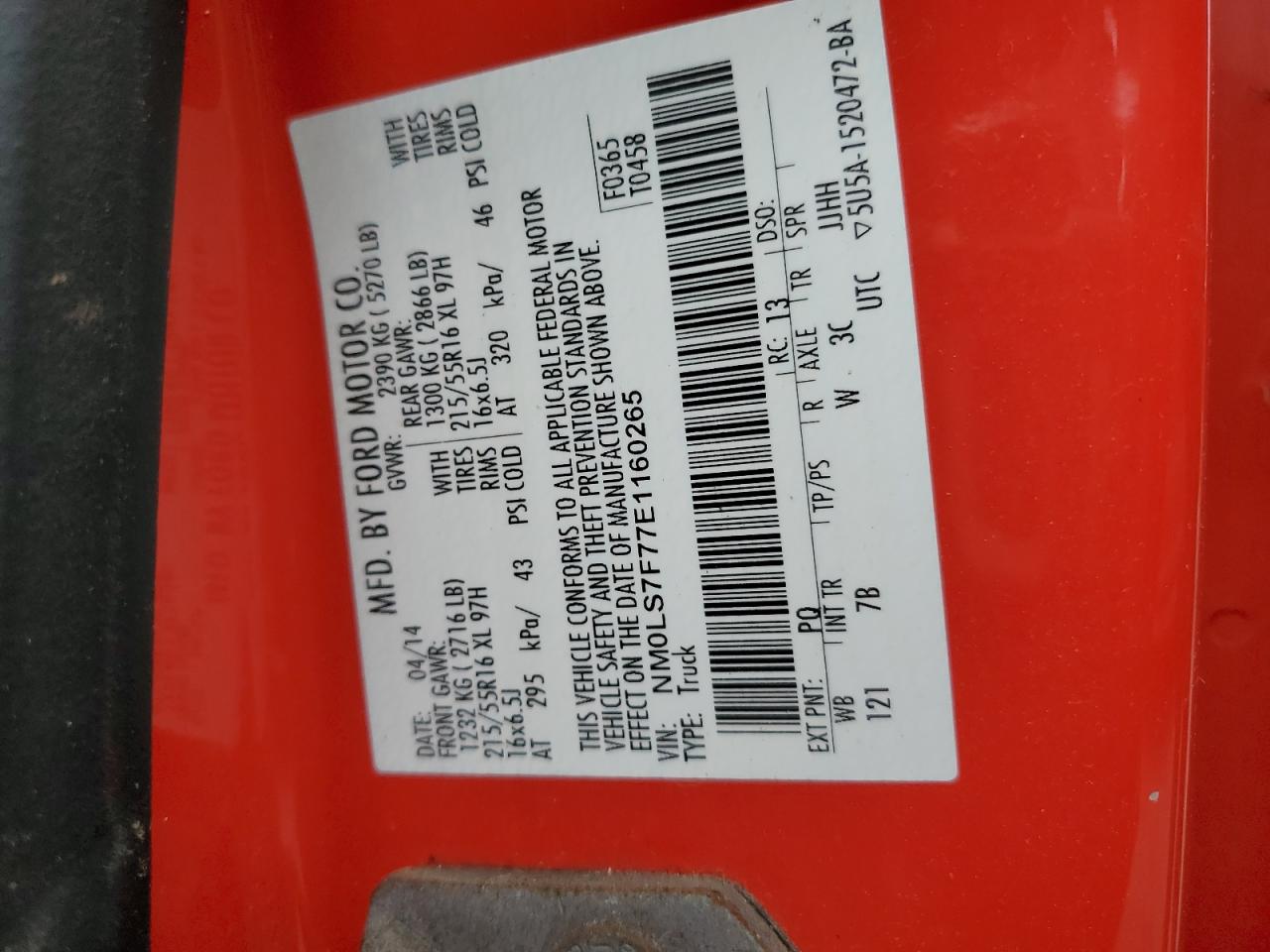NM0LS7F77E1160265 2014 Ford Transit Connect Xlt