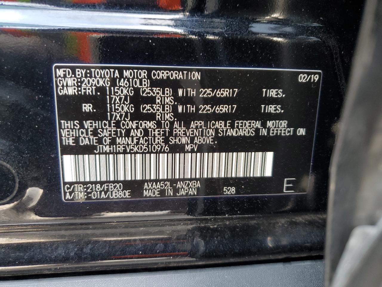 JTMH1RFV5KD510976 2019 TOYOTA RAV 4 - Image 13