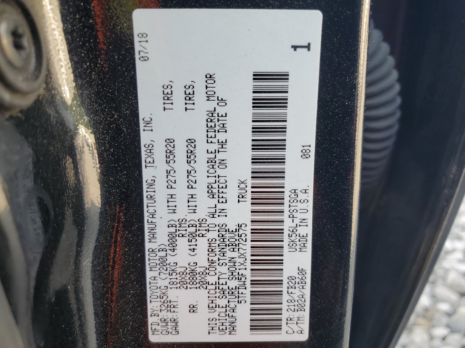 5TFDW5F1XJX772575 2018 Toyota Tundra Crewmax Sr5