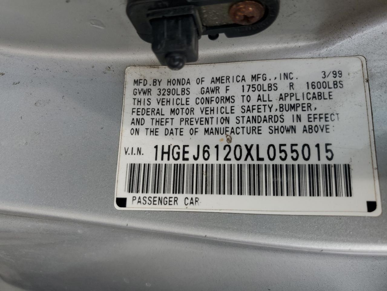 1HGEJ6120XL055015 1999 Honda Civic Dx