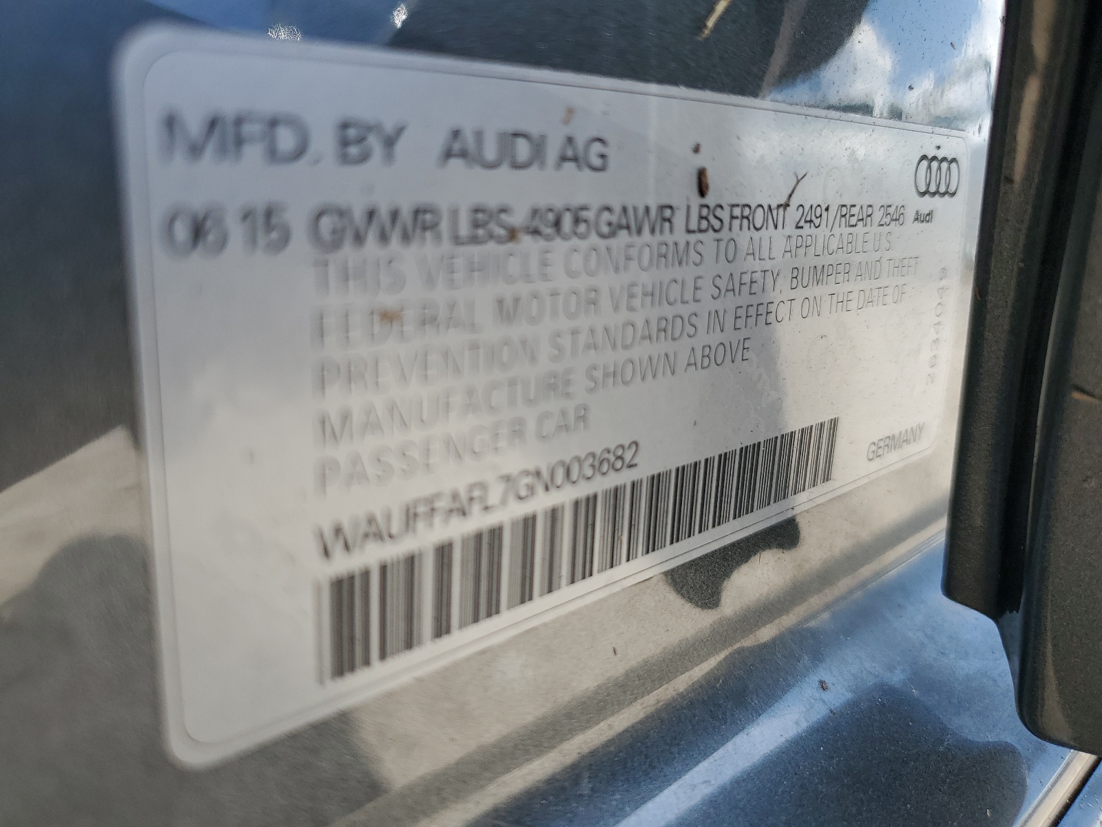 WAUFFAFL7GN003682 2016 Audi A4 Premium Plus S-Line