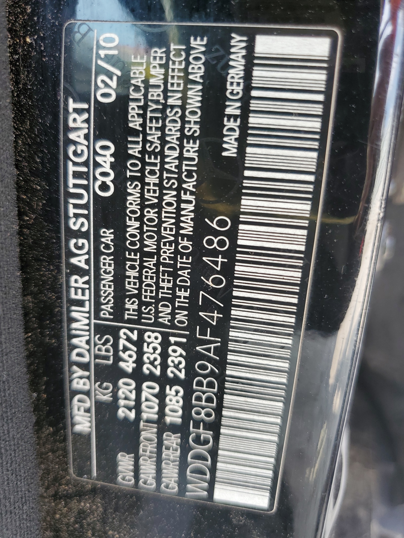 WDDGF8BB9AF476486 2010 Mercedes-Benz C 300 4Matic