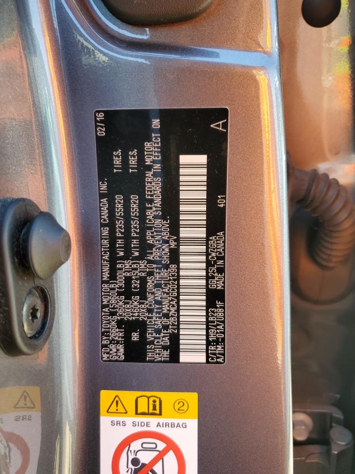 2016 Lexus Rx 350 Base VIN: 2T2BZMCA7GC021398 Lot: 67800164